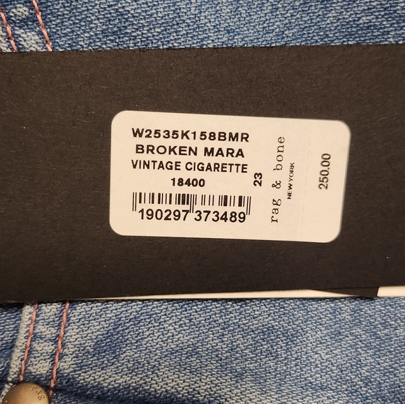 Rag & Bone Broken Mara Vintage Cigarette Women's Jeans Size 23 NWT - Picture 3 of 10